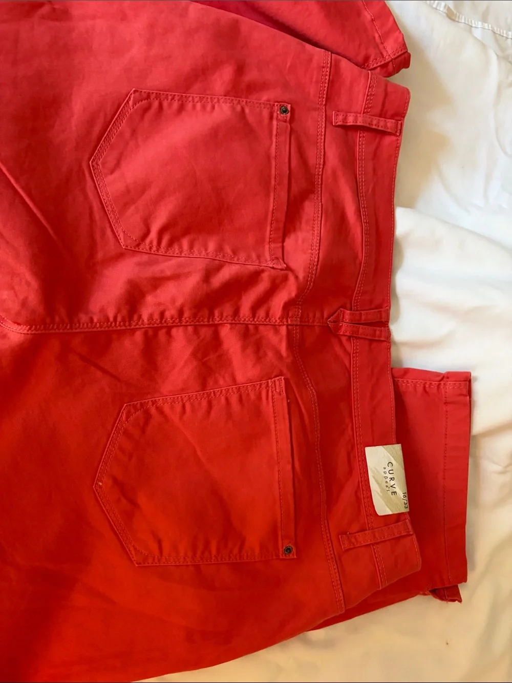 Curve Appeal Label Salmon color Straight-Leg capri Pants